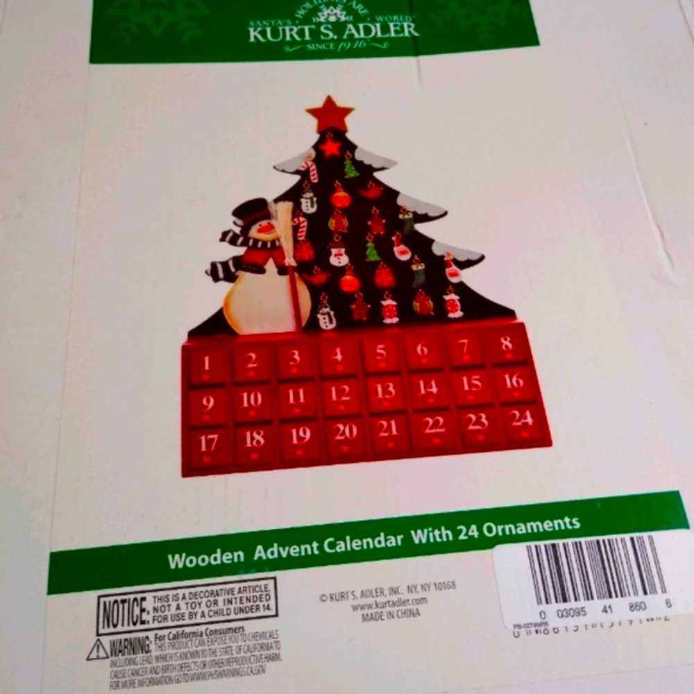 Christmas Wooden avant calendar, santa's kurts Adler, Avant calendar